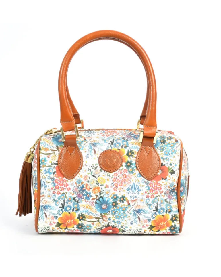 Bauletto in pelle di vitello stampata floreale misura piccola art 1945_bla
