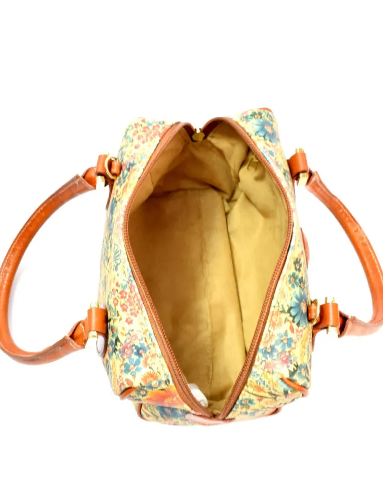Bauletto in pelle di vitello stampata floreale misura piccola art 1945_bla