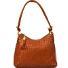Borsa a spalla in pelle intrecciata a trapezio da donna art 12508