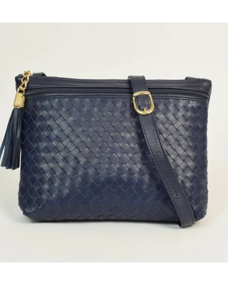 Borsa a tracolla in nappa intrecciata a mano articolo art 1776w