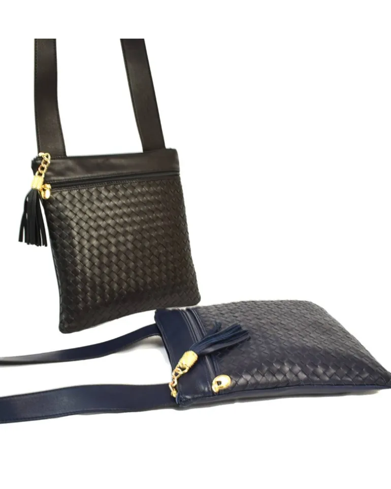 Borsa a tracolla in nappa intrecciata a mano articolo 1992_w