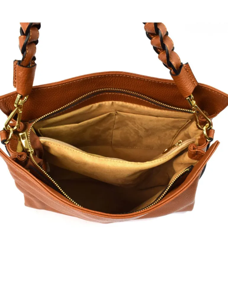 borsa donna misura media con tracolla intrecciata art 12734