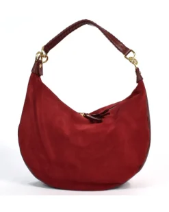 Borsa donna monospalla grande a sacca in pelle di vitello e scamosciato art 12874_dds