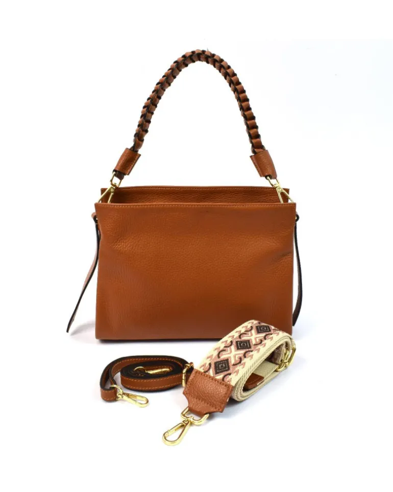 borsa in pelle tracolla intreccio sottobraccio piccola art 12733