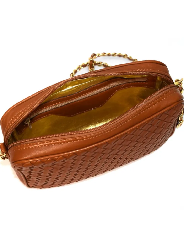 Borsa tracolla intrecciata con catena art 11527w