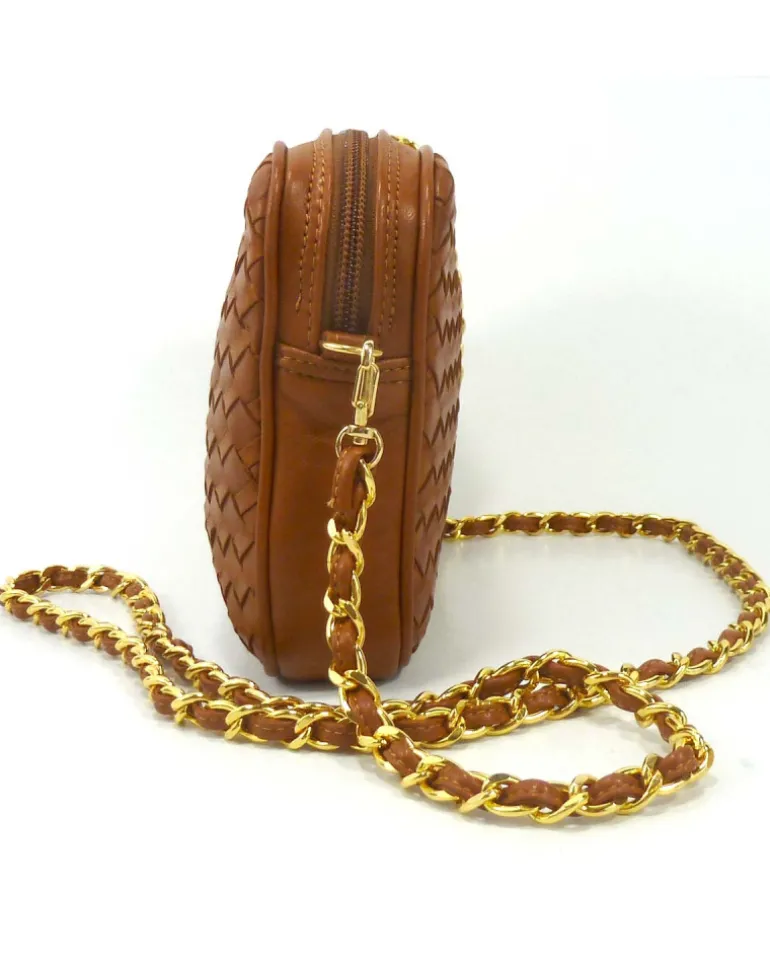 Borsa tracolla intrecciata con catena art 11527w