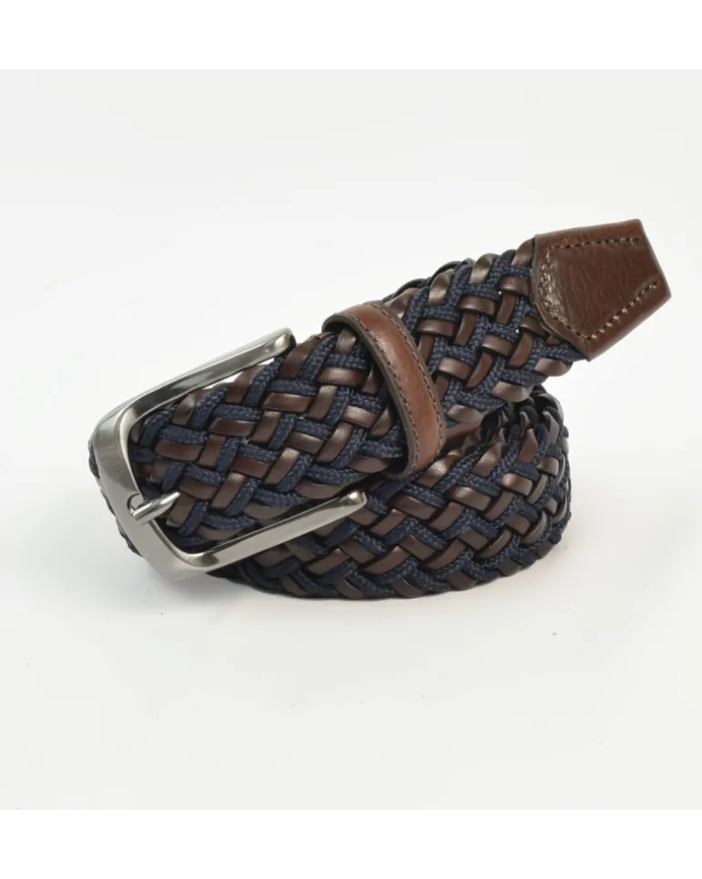 cintura intrecciata bicolore con pelle e cotone art 6211635 bic