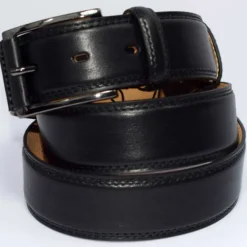 cintura nera in pelle con fibbia nichel nero art 64100835 XL