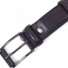 cintura nera in pelle con fibbia nichel nero art 64100835
