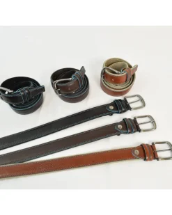 cintura sportiva in pelle di vitello e tessuto art 6243735