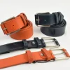 cintura sportiva uomo in pelle di vitello, fibbia fasciata in pelle art 6340940