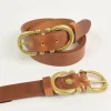 cintura unisex in pelle con fibbia in ottone  art 6244130