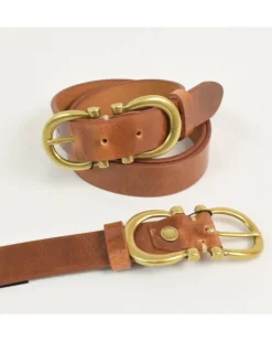 cintura unisex in pelle con fibbia in ottone art 6244130