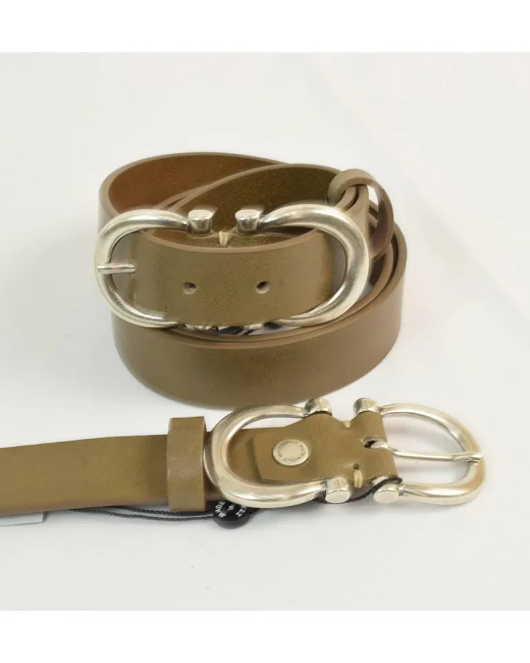cintura unisex in pelle con fibbia nickel opaco art 6244130