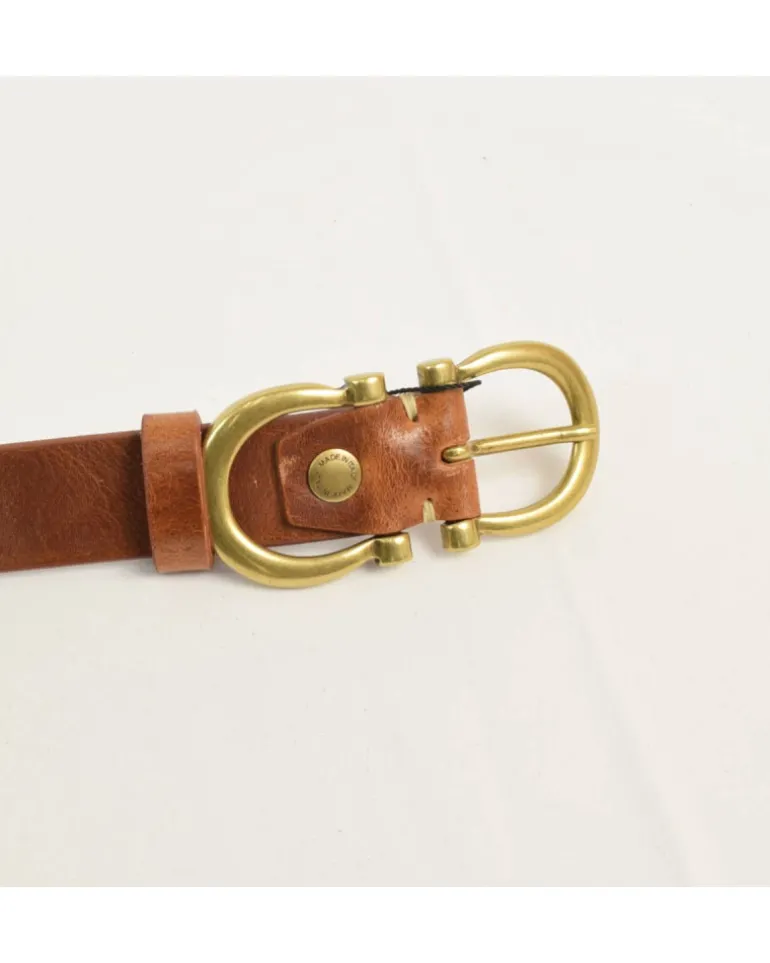 cintura unisex in pelle con fibbia in ottone art 6244130