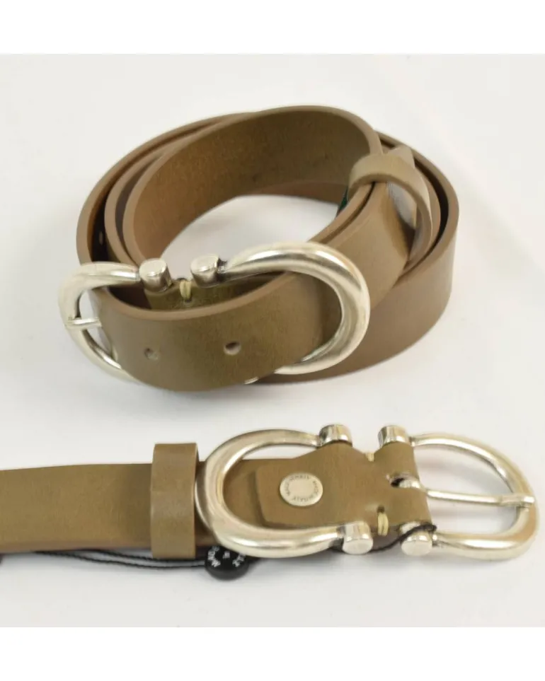 cintura unisex in pelle con fibbia nickel opaco art 6244130