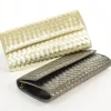 Clutch intrecciata in pelle metallizzato con Catena Dorata art 1820_wmet