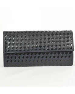Clutch intrecciata in pelle intrecciata bicolore nappa con vernice con catena art 1820_wdver