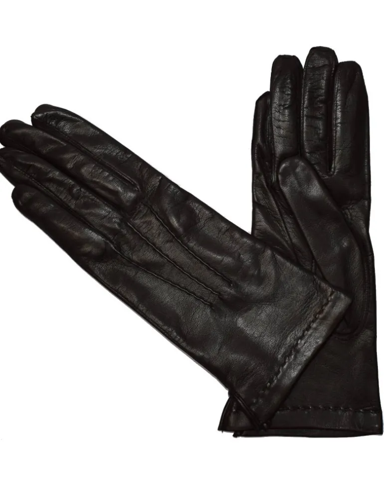 Guanti da donna in pelle pregiata con fodera in seta art 81223TM