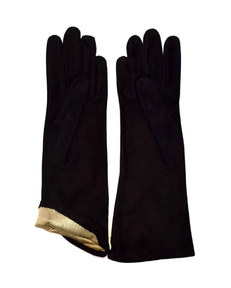 Guanti da donna lunghi in camoscio fodera seta art 81257SE