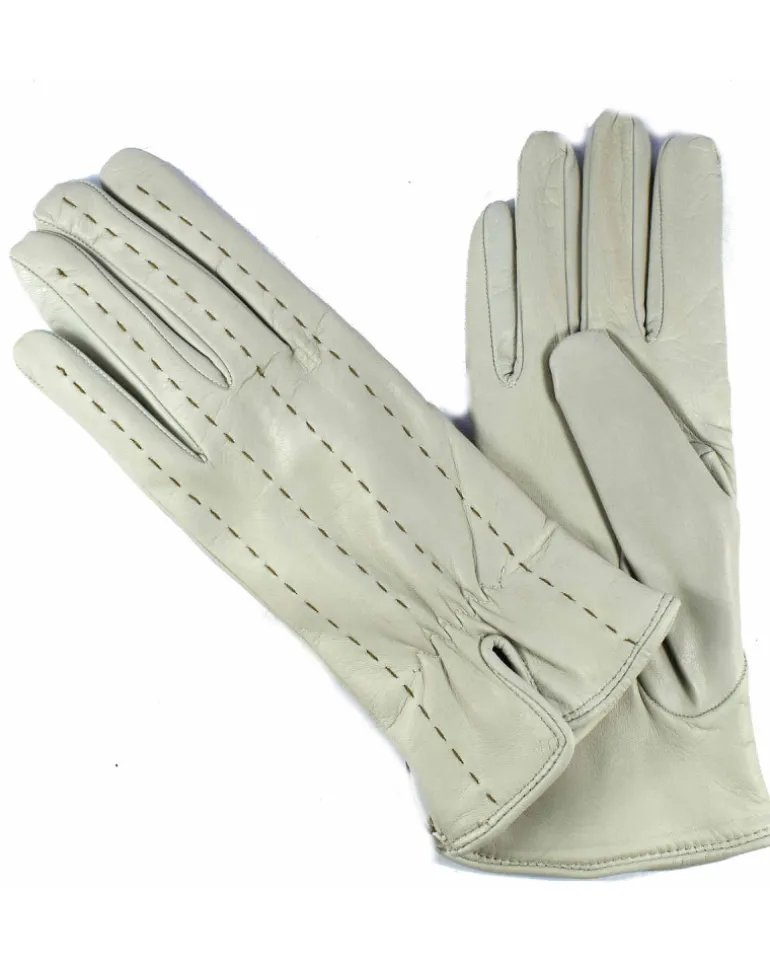 guanti donna in pelle profilati con fodera lana art 5F37
