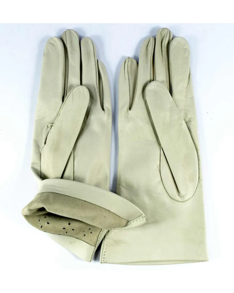 guanti donna in pelle profilati con fodera lana art 5F37