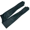 guanti lunghi eleganti da donna in pelle cm 50 fodera seta art 512p