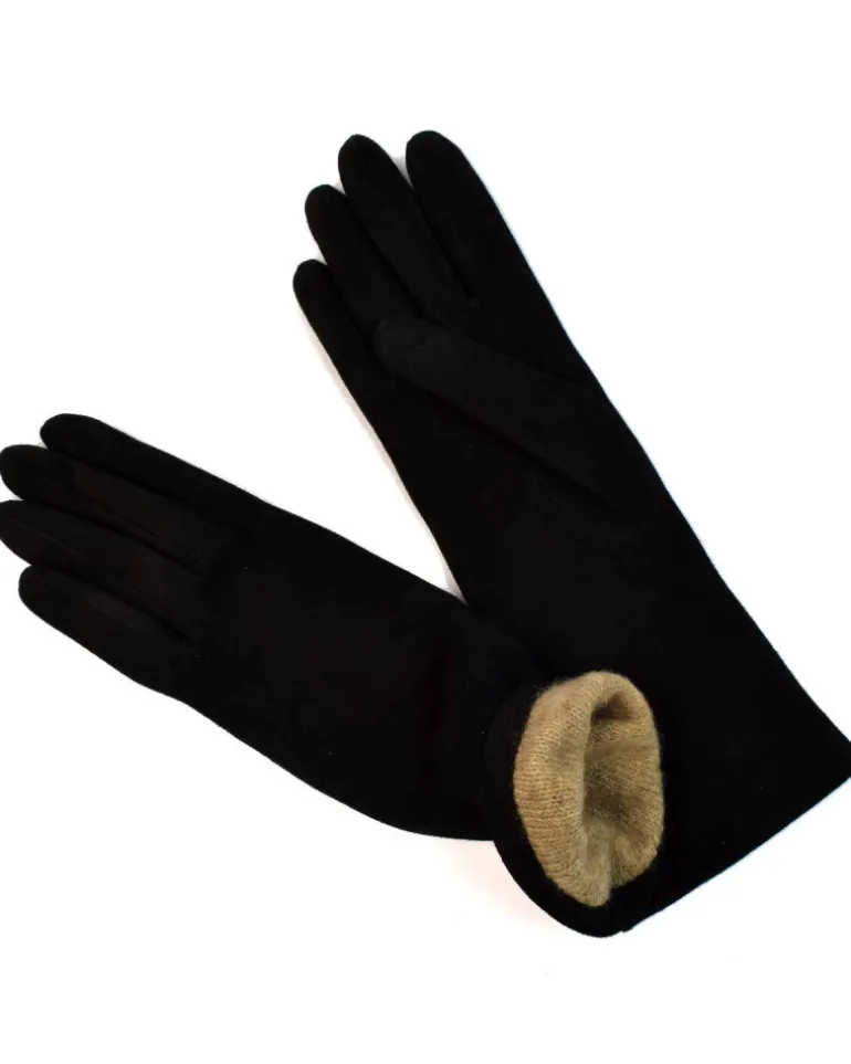 Guanti pelle scamosciata lunghi foderati in cashemere art 81257