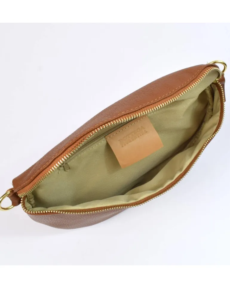 Marsupio a tracolla in pelle grande accessori oro art 1981or