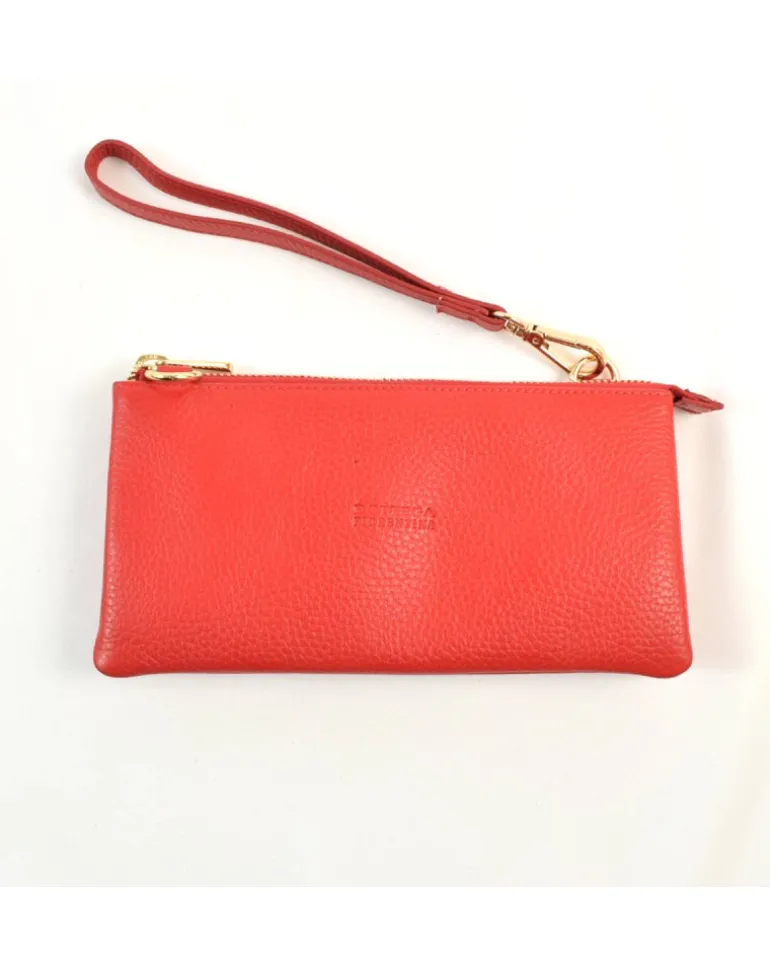Pochette a bustina in pelle dollaro con maniglia e tracolla art 6kl07