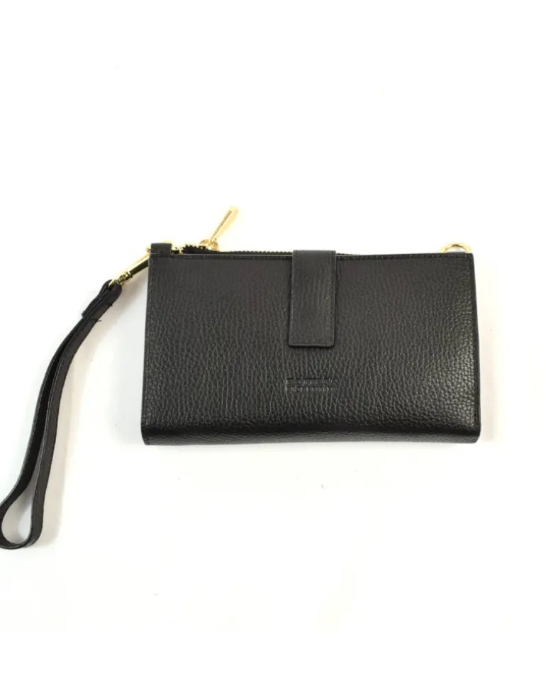 Pochette a bustina in pelle dollaro con maniglia e tracolla art 6kl01