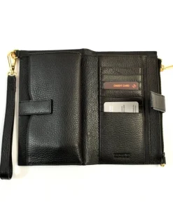 Pochette a bustina in pelle dollaro con maniglia e tracolla art 6kl01