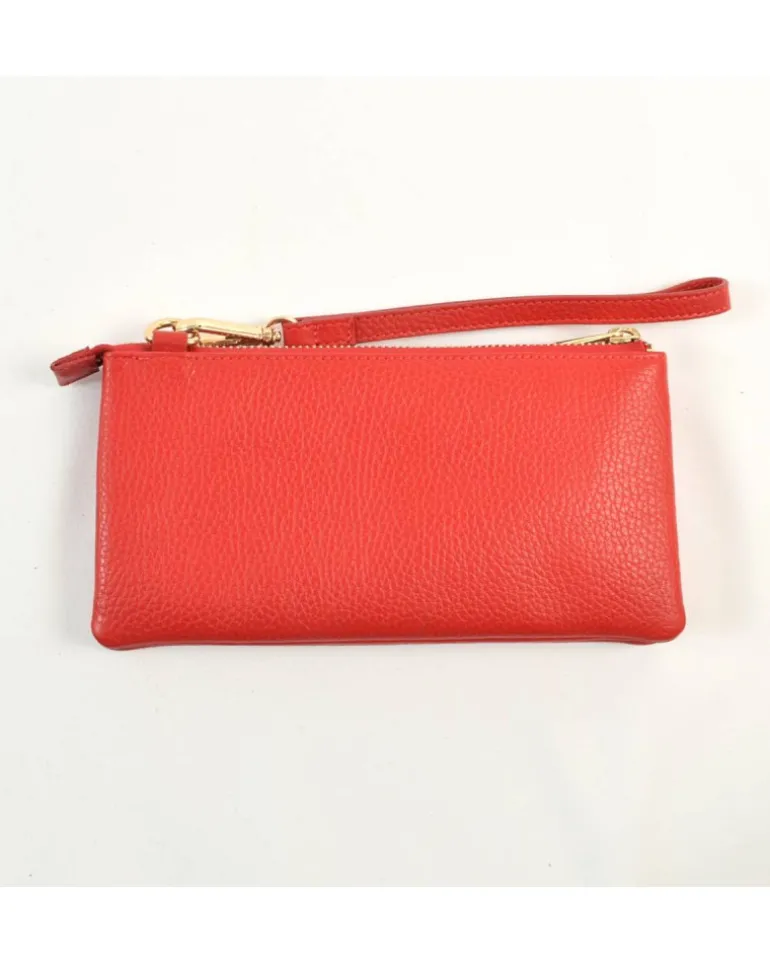 Pochette a bustina in pelle dollaro con maniglia e tracolla art 6kl07