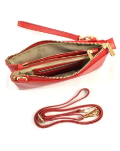 Pochette a bustina in pelle dollaro con maniglia e tracolla art 6kl07