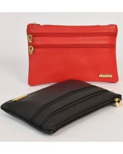 Pochette grande con 3 cerniere in pelle stampata art 1753