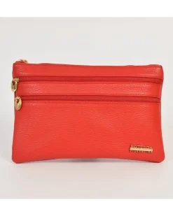 Pochette grande con 3 cerniere in pelle stampata art 1753