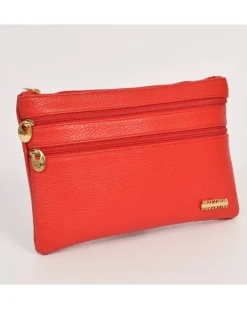 Pochette grande con 3 cerniere in pelle stampata art 1753