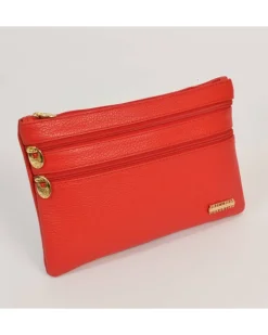 Pochette grande con 3 cerniere in pelle stampata art 1753