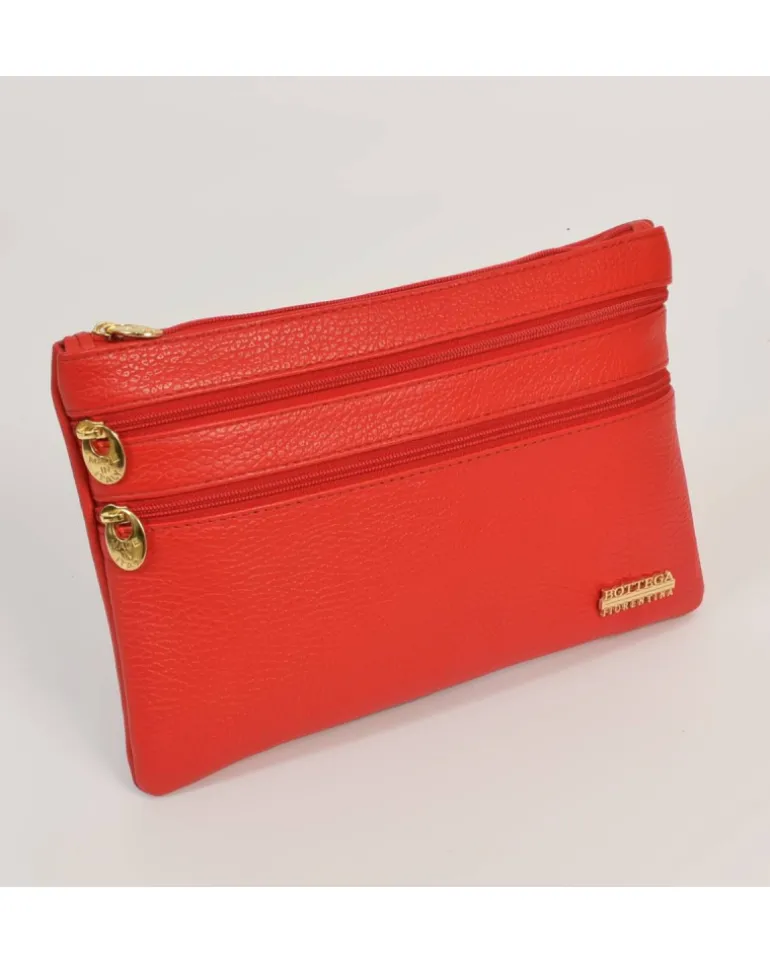 Pochette grande con 3 cerniere in pelle stampata art 1753