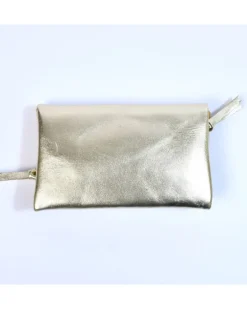 Pochette morbida intrecciata pelle laminata art 1719wmet