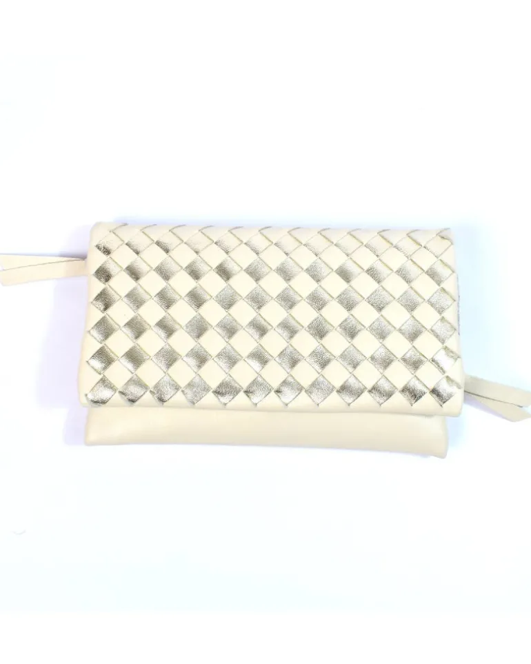 Pochette morbida intrecciata bicolore art 1719wdmet