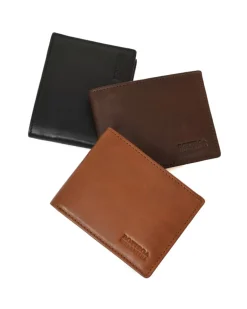 Portafoglio da uomo in pelle vegetale con pattina e portamonete euro art 6kt080
