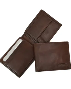 Portafoglio da uomo in pelle vegetale con pattina e portamonete euro art 6kt080