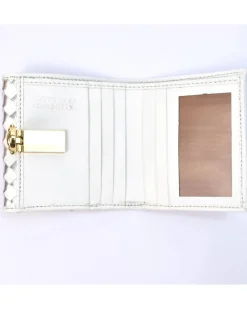 Portafoglio intrecciato bicolore clip compatto con portamonete art 1662_wdmet
