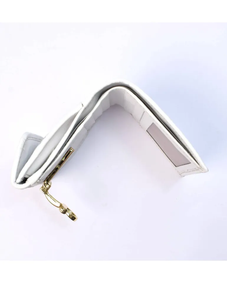 Portafoglio intrecciato bicolore clip compatto con portamonete art 1662_wdmet