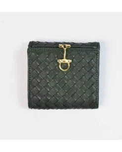 Portafoglio intrecciato clip compatto con portamonete  art 1662w