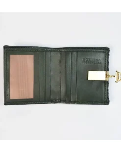 Portafoglio intrecciato clip compatto con portamonete art 1662w