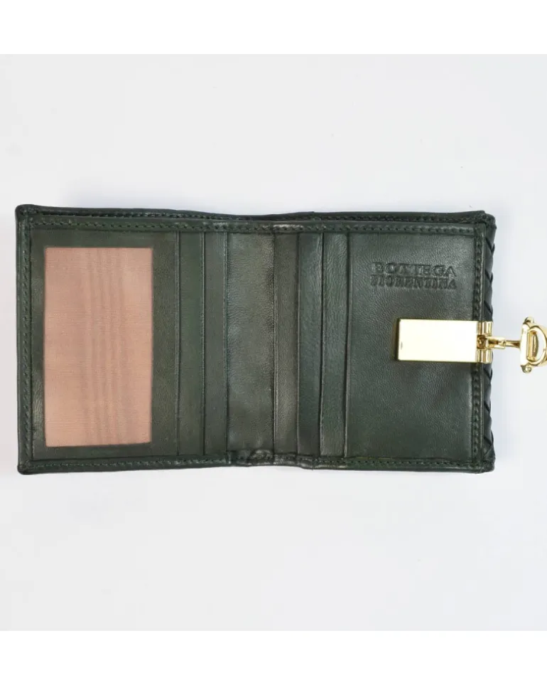 Portafoglio intrecciato clip compatto con portamonete art 1662w