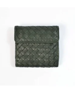 Portafoglio intrecciato clip compatto con portamonete art 1662w