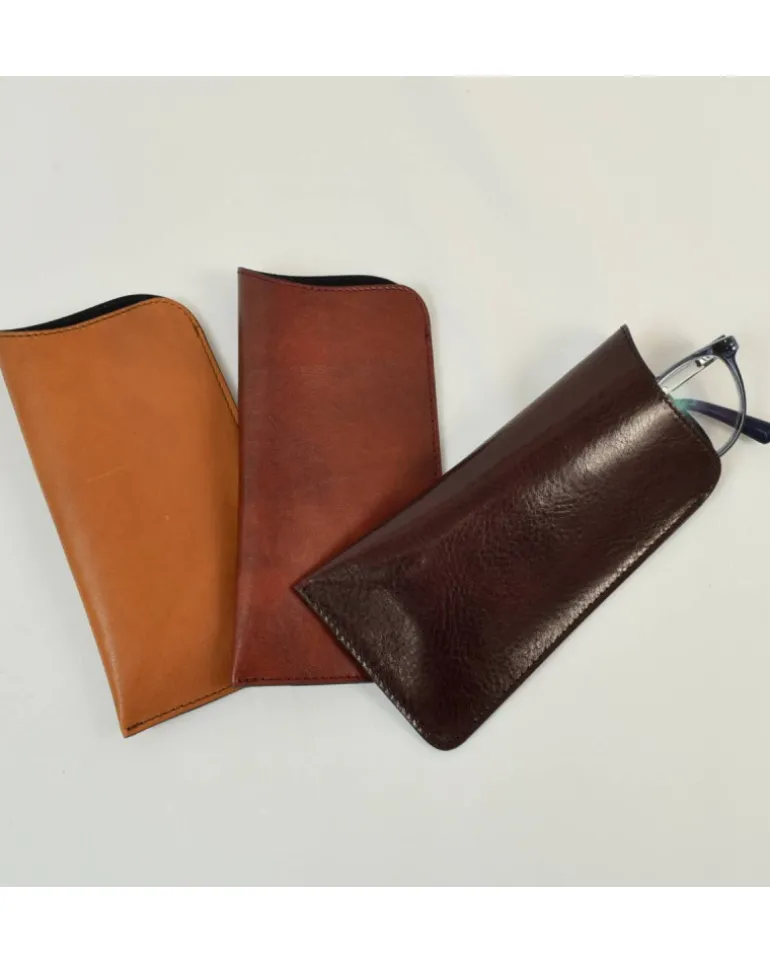 Portaocchiale unisex in pelle anticata per occhiali da sole art 1202